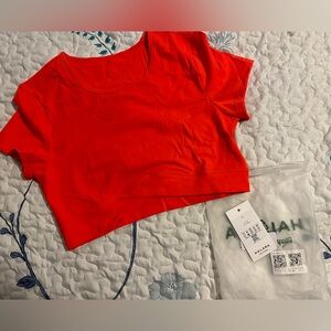 HALARA orange Crop cross over top NEW